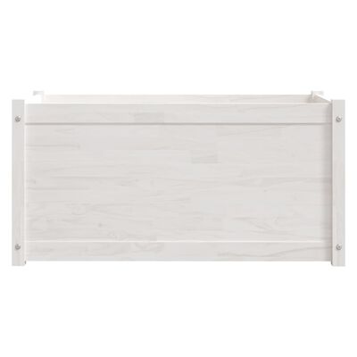 vidaXL Garden Planters 2 pcs White 39.4"x19.7"x19.7" Solid Wood Pine