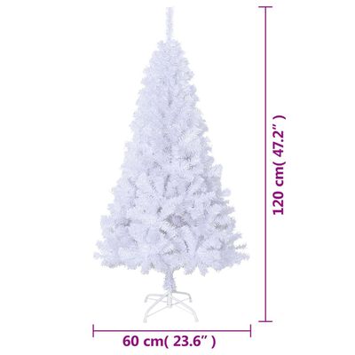 vidaXL Artificial Christmas Tree with Thick Branches White 4 ft PVC