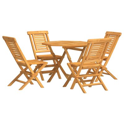 vidaXL 5 Piece Patio Dining Set Solid Wood Teak