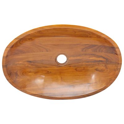 vidaXL Basin Solid Wood Teak 23.6"x15.7"x3.9"