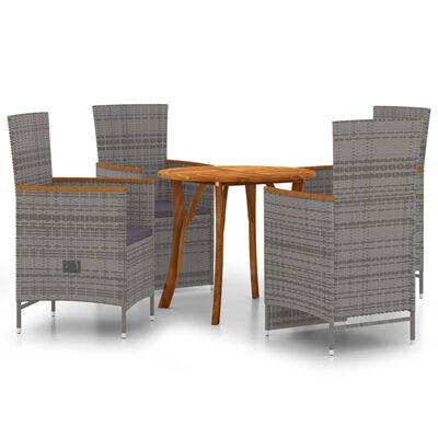 vidaXL 5 Piece Patio Dining Set Gray