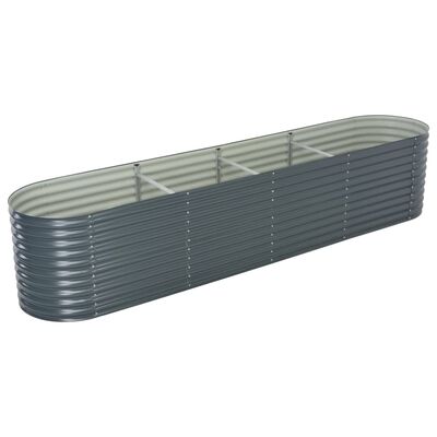 vidaXL Garden Raised Bed 157.5"x31.5"x31.9" Galvanized Steel Gray