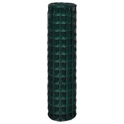 vidaXL Euro Fence Steel 82ftx4.9ft Green