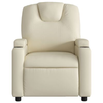 vidaXL Recliner Chair Cream Faux Leather