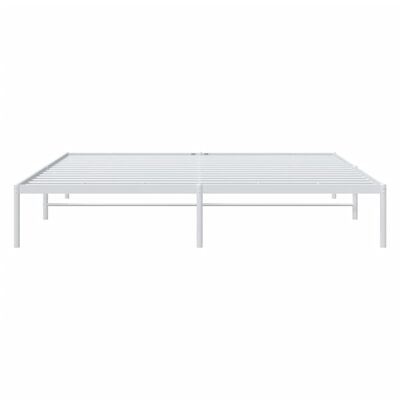 vidaXL Metal Bed Frame without Mattress White 76"x79.9"