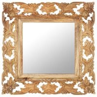 vidaXL Hand Carved Mirror Brown 19.7"x19.7" Solid Mango Wood