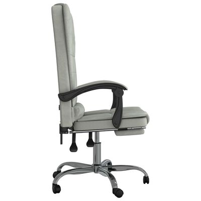 vidaXL Massage Reclining Office Chair Light Gray Velvet