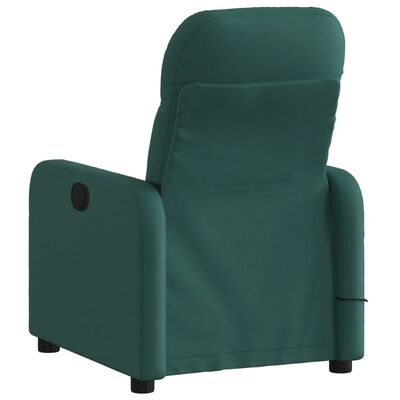 vidaXL Electric Massage Recliner Chair Dark Green Fabric