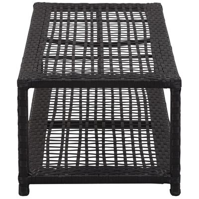 vidaXL Shoe Bench Black 31.5"x15.7"x11.8" Poly Rattan