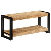 vidaXL TV Stand 35.4"x11.8"x15.7" Solid Wood Mango