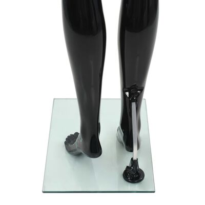 vidaXL Full Body Female Mannequin with Glass Base Glossy Black 68.9"