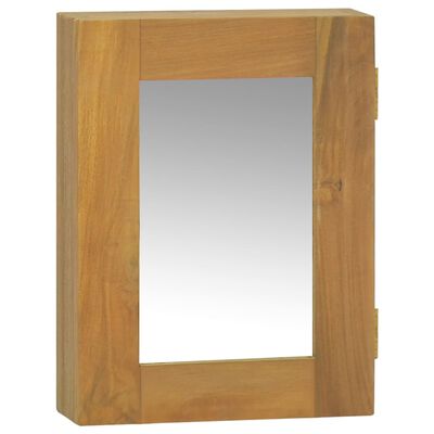 vidaXL Mirror Cabinet 11.8"x3.9"x15.7" Solid Wood Teak