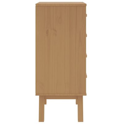 vidaXL Bedside Cabinet OLDEN White and Brown Solid Wood Pine