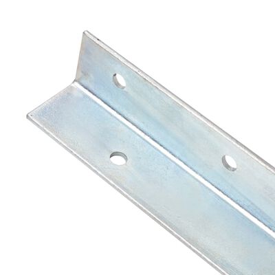 vidaXL L-shaped Ground Anchors 2 pcs Galvanized Steel 2"x2"x19.7"