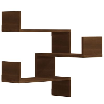 vidaXL Wall Corner Shelves 2 pcs Brown Oak 15.7"x15.7"x19.7" Engineered Wood