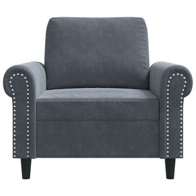 vidaXL Sofa Chair Dark Gray 23.6" Velvet