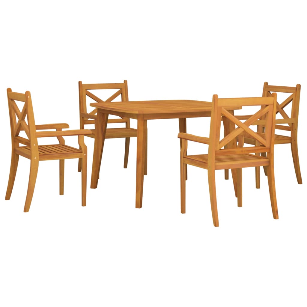 vidaXL 5 Piece Patio Dining Set Solid Wood Acacia