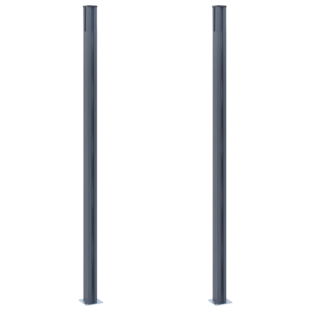 vidaXL Fence Posts 2 pcs Dark Gray 72.8" Aluminum