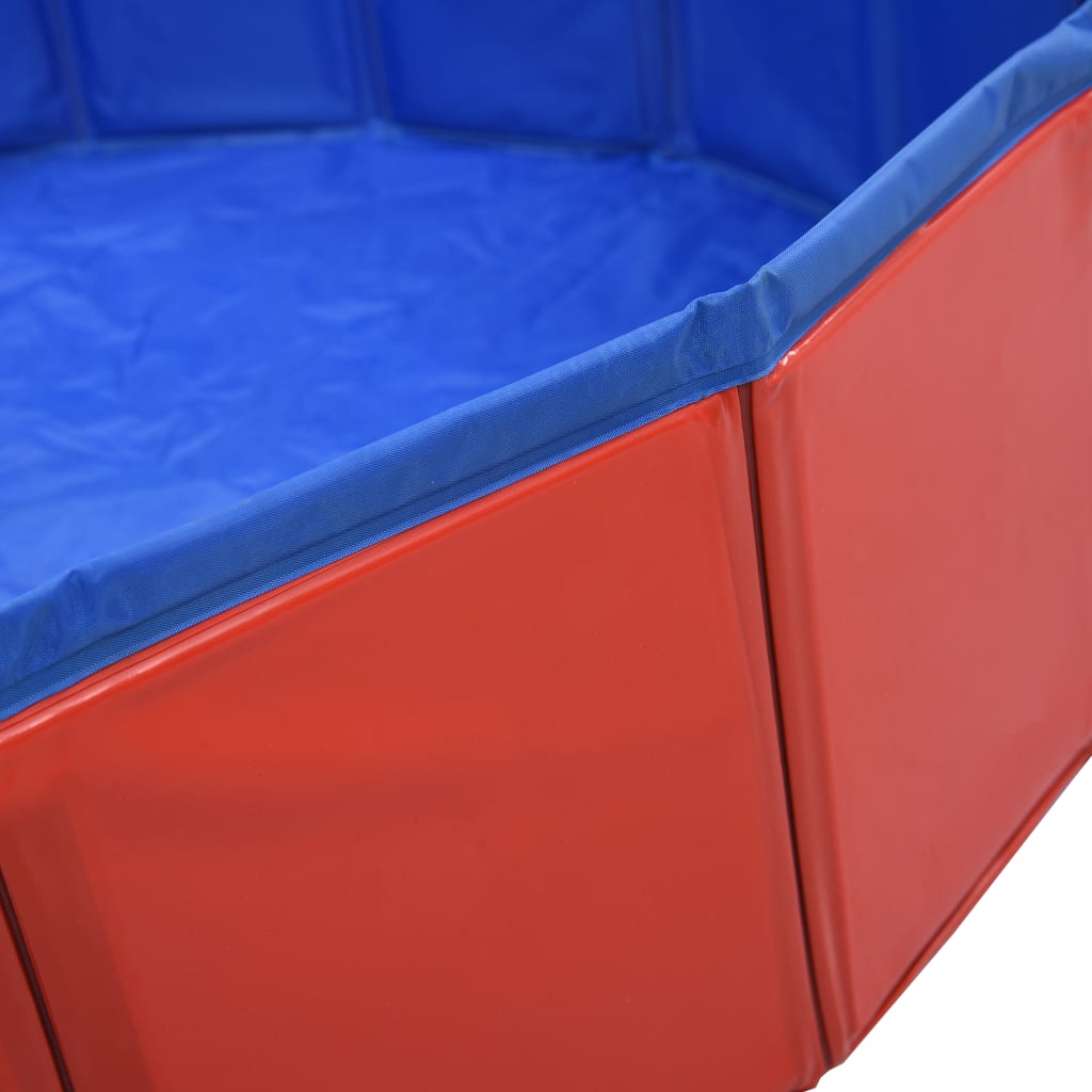 vidaXL Foldable Dog Swimming Pool Red 47.2"x11.8" PVC