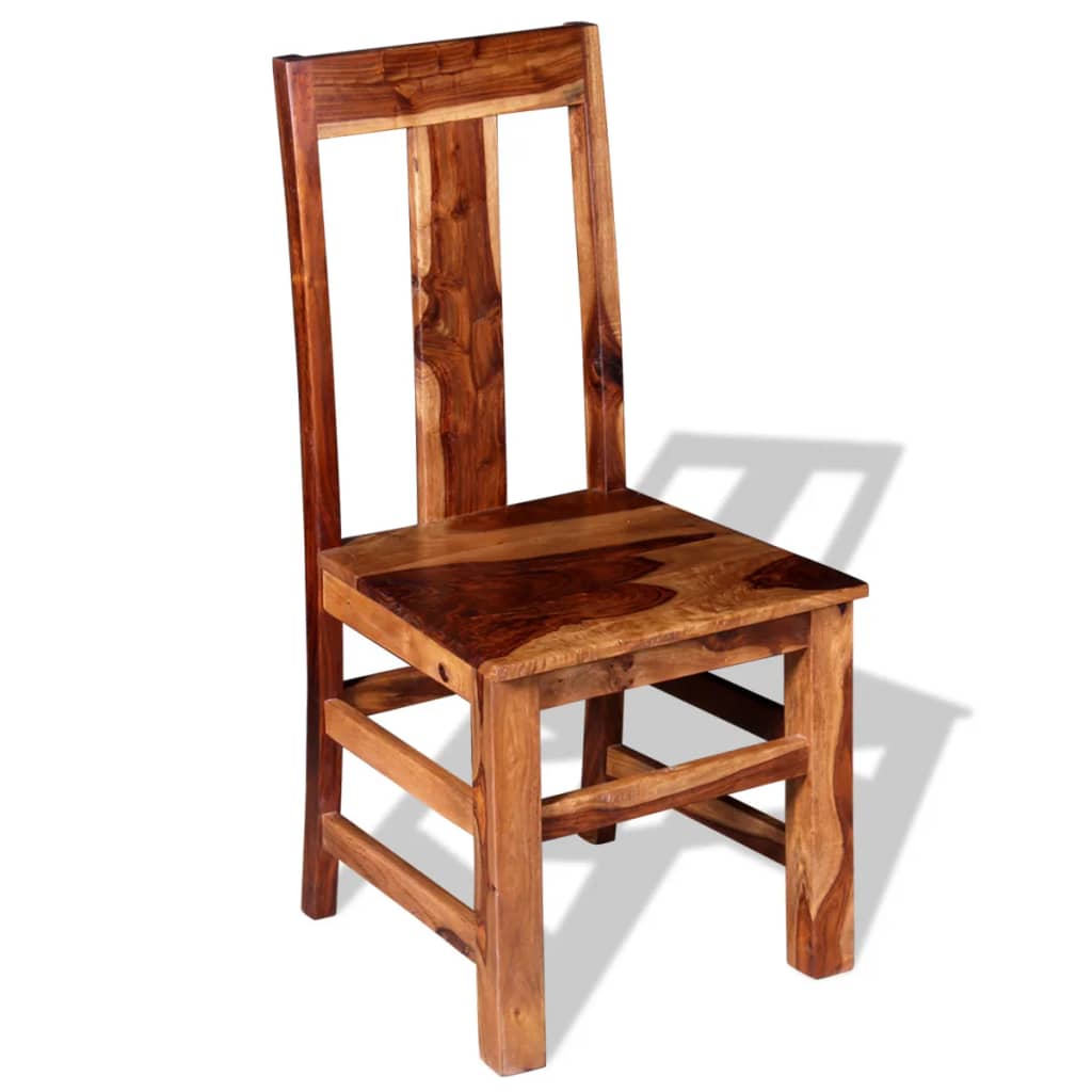 vidaXL Dining Chairs 2 pcs Solid Sheesham Wood