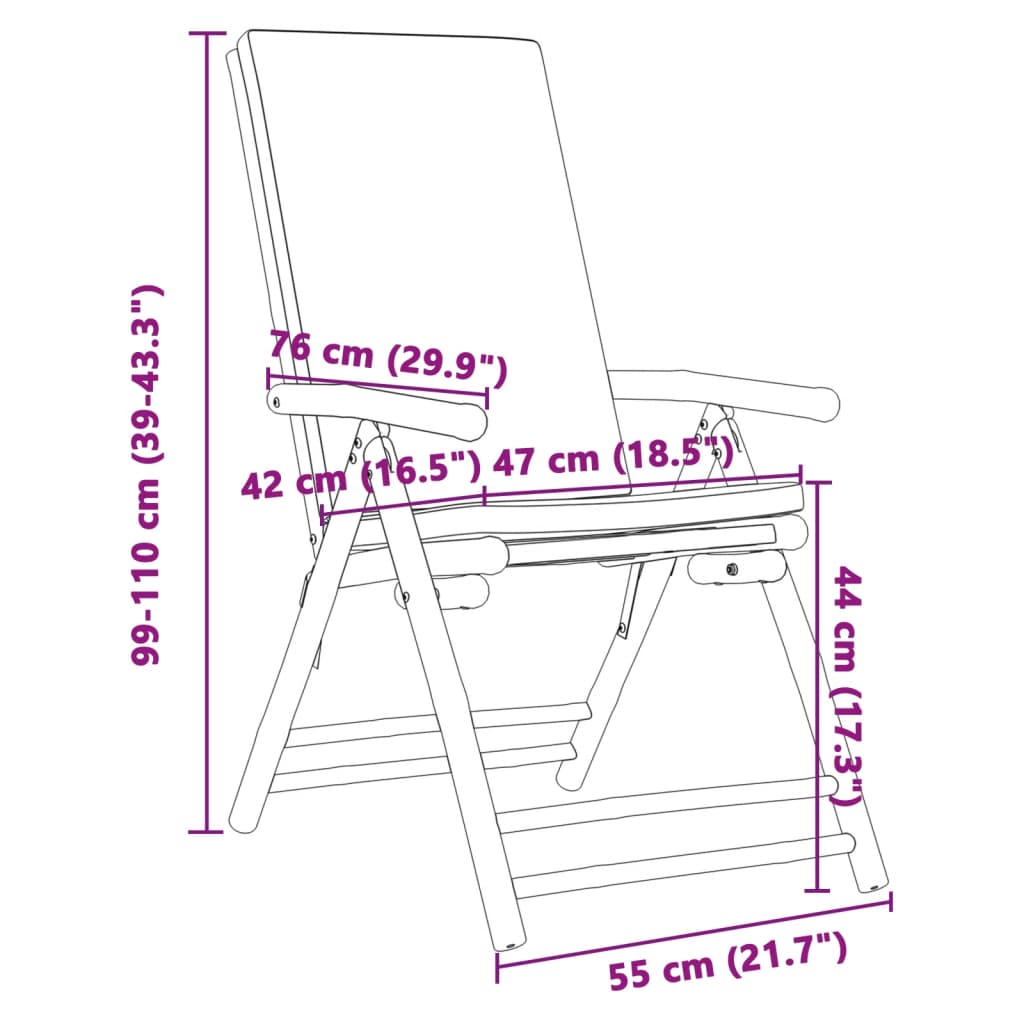 vidaXL 4 Piece Folding Bistro Chairs with Dark Gray Cushions Bamboo