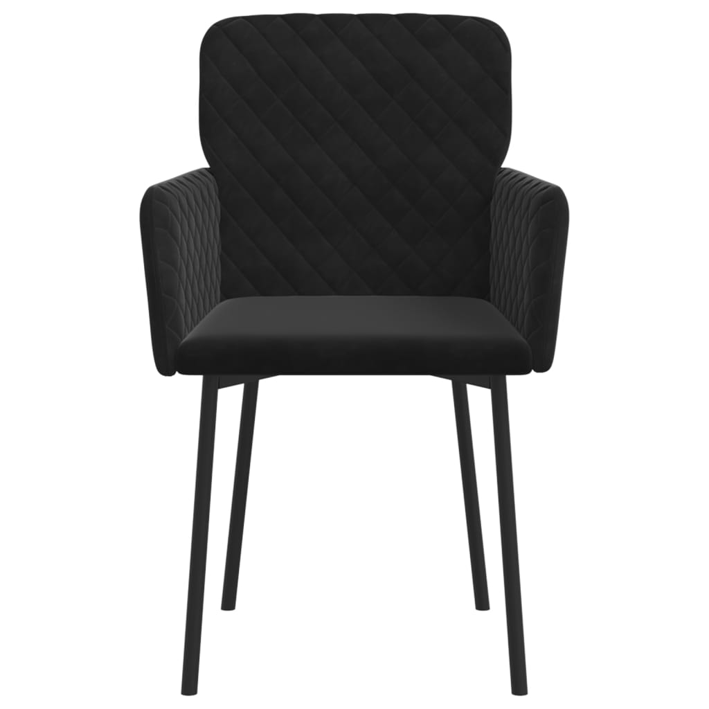 vidaXL Dining Chairs 2 pcs Black Velvet