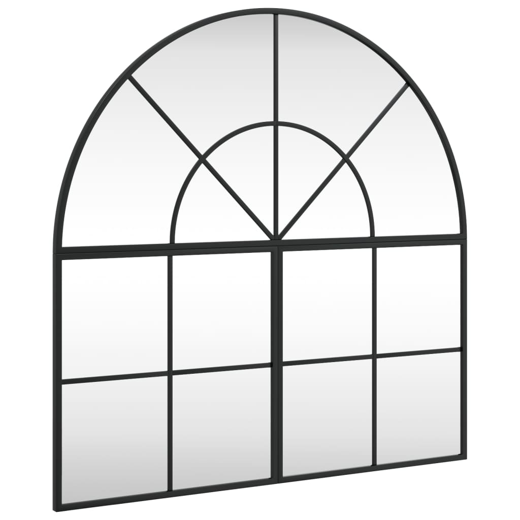 vidaXL Wall Mirror Black 31.5"x31.5" Arch Iron