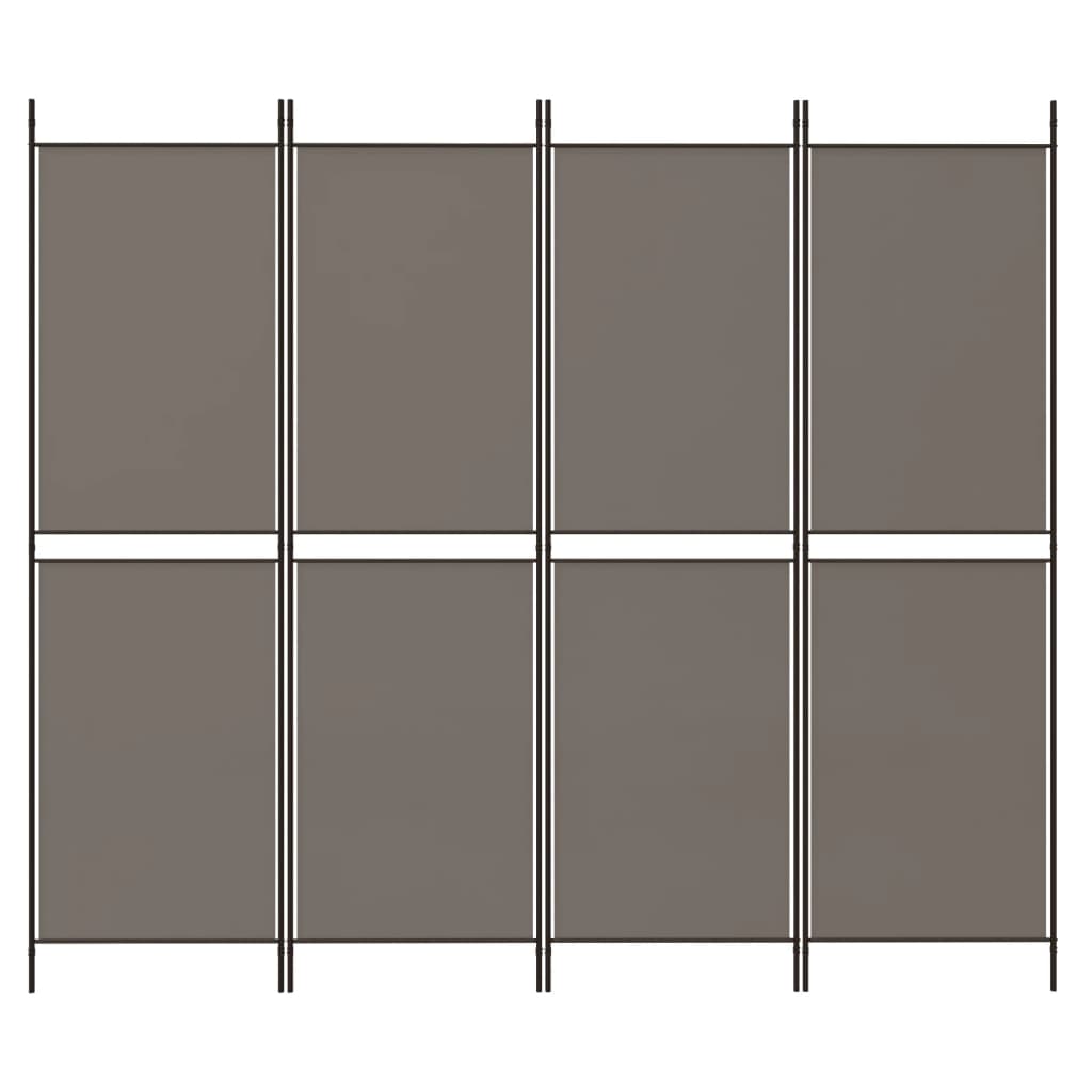 vidaXL 4-Panel Room Divider Anthracite 78.7"x78.7" Fabric