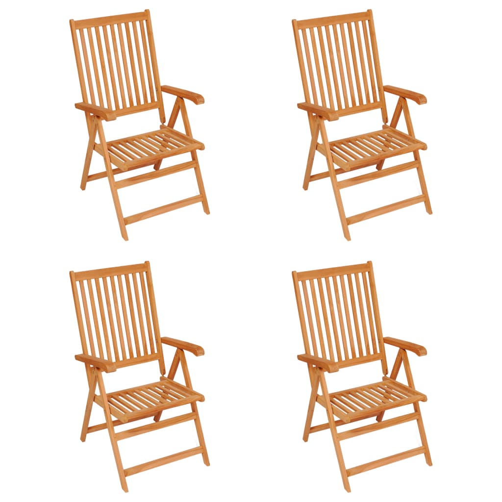 vidaXL Patio Chairs 4 pcs with Anthracite Cushions Solid Teak Wood