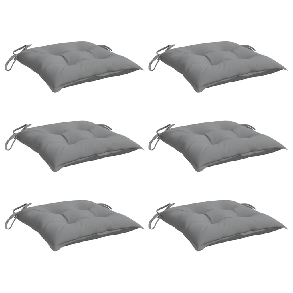 vidaXL Chair Cushions 6 pcs Gray 15.7"x15.7"x2.8" Oxford Fabric