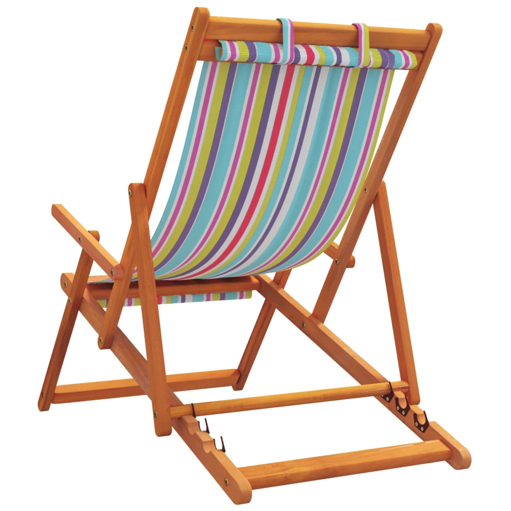 vidaXL Folding Beach Chairs 2 pcs Multicolor Fabric