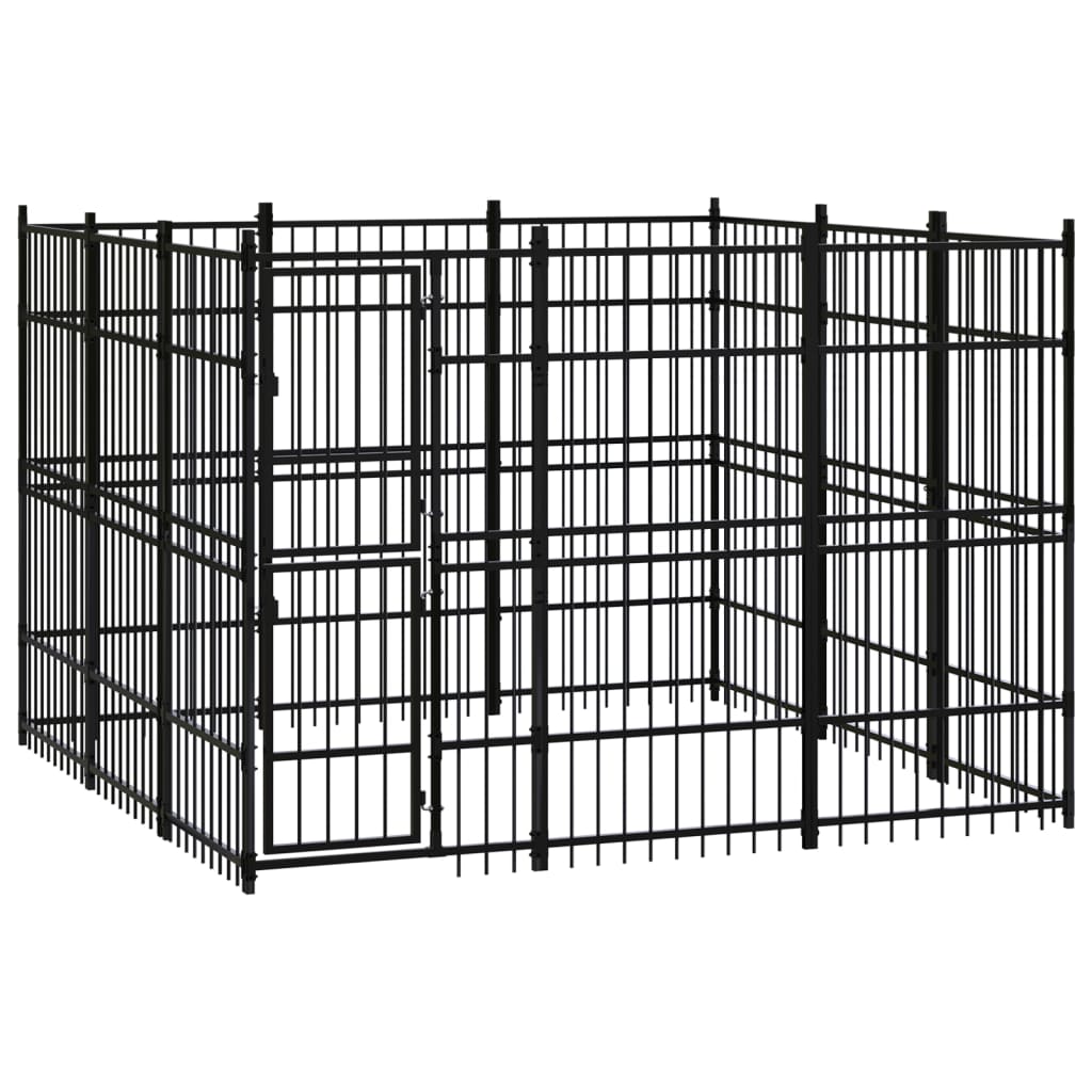 vidaXL Outdoor Dog Kennel Steel 89.2 ft²