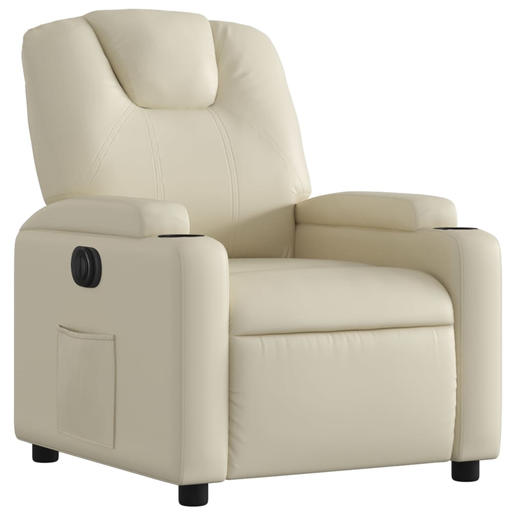 vidaXL Electric Recliner Chair Cream Faux Leather