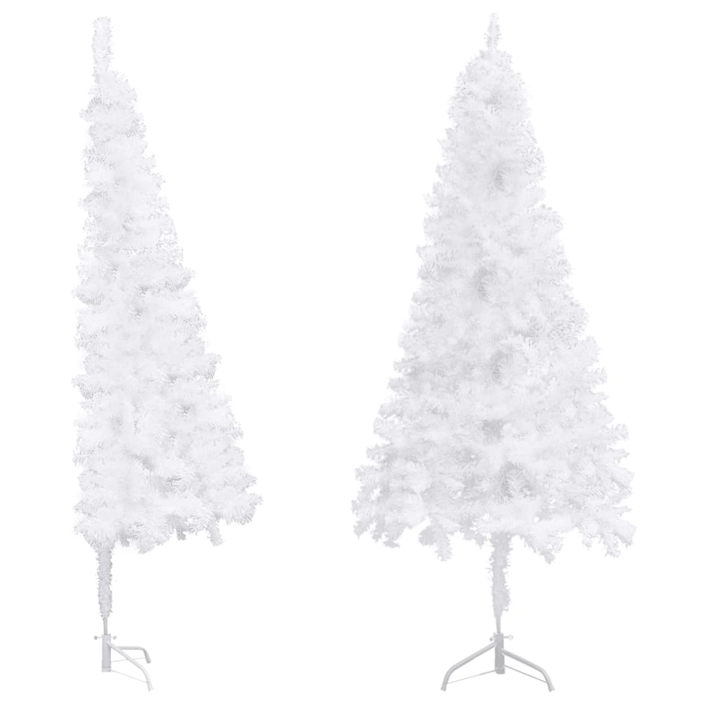 vidaXL Corner Artificial Christmas Tree White 6 ft PVC