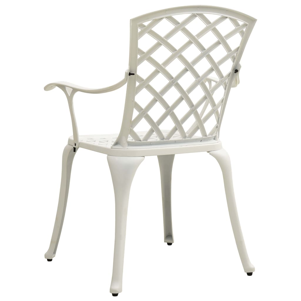 vidaXL 5 Piece Bistro Set Cast Aluminum White