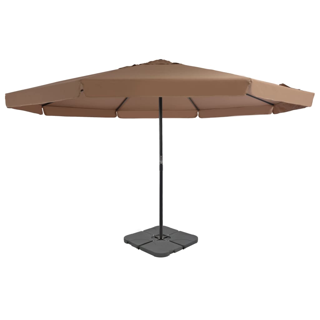 vidaXL Garden Parasol with Portable Base Taupe