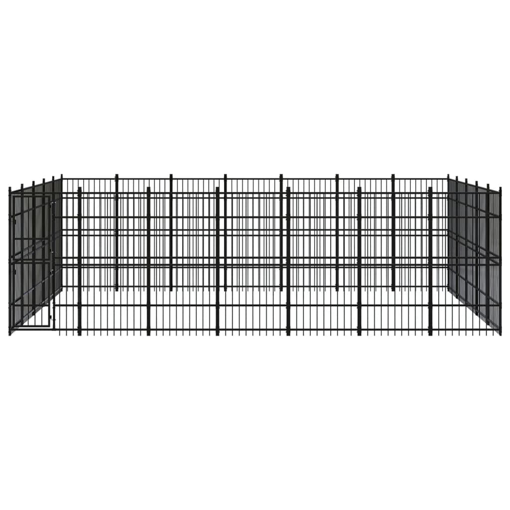 vidaXL Outdoor Dog Kennel Steel 347.2 ft²