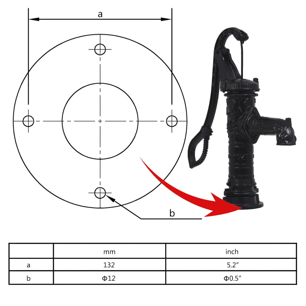 vidaXL Garden Water Pump with Stand Cast Iron