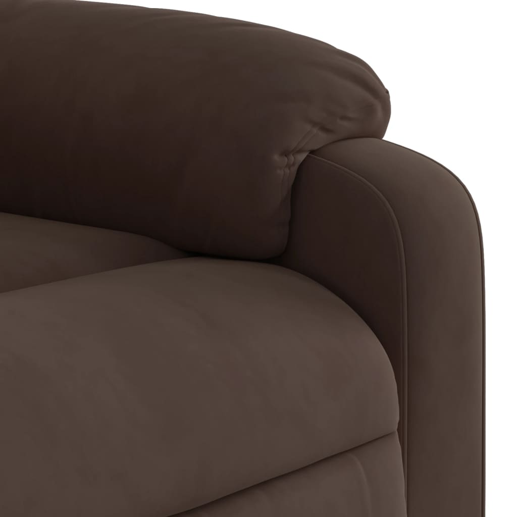 vidaXL Stand up Massage Recliner Chair Brown Microfiber Fabric