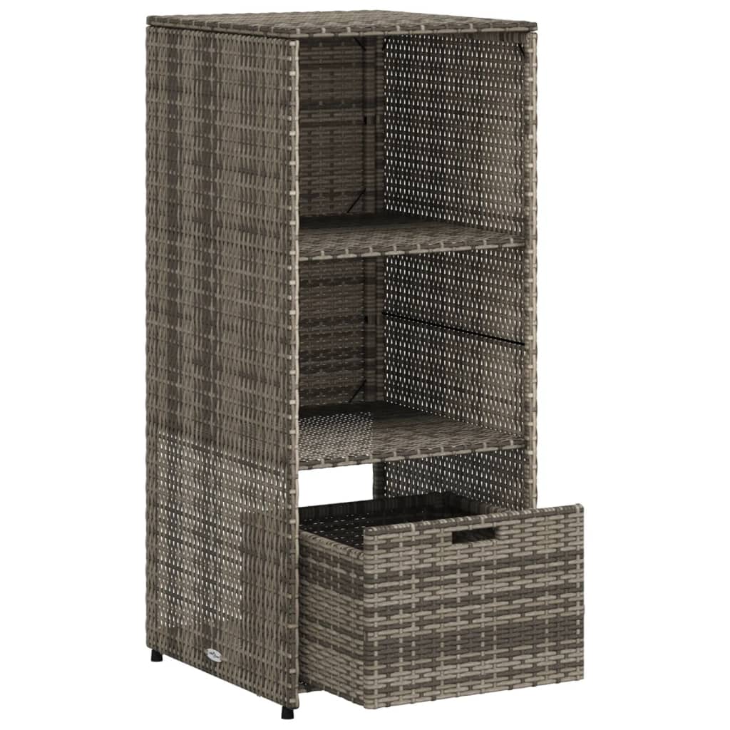 vidaXL Patio Storage Cabinet Gray 19.7"x21.7"x45.3" Poly Rattan