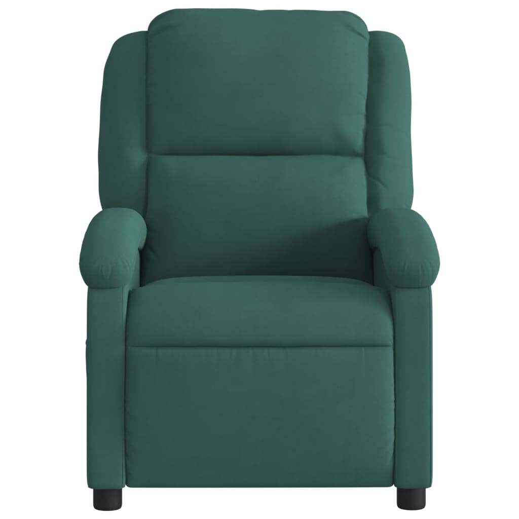 vidaXL Massage Recliner Chair Dark Green Velvet