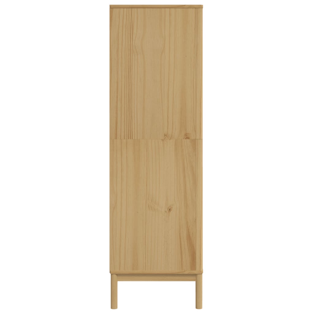 vidaXL Wardrobe FLORO Wax Brown 30.3"x20.9"x67.3" Solid Wood Pine