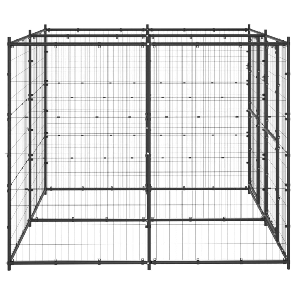 vidaXL Outdoor Dog Kennel Steel 52.1 ft²