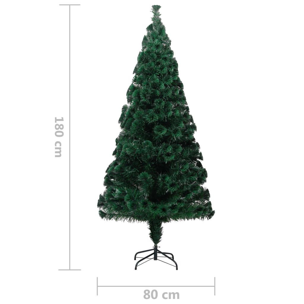 vidaXL Artificial Christmas Tree with Stand Green 6 ft Fiber Optic