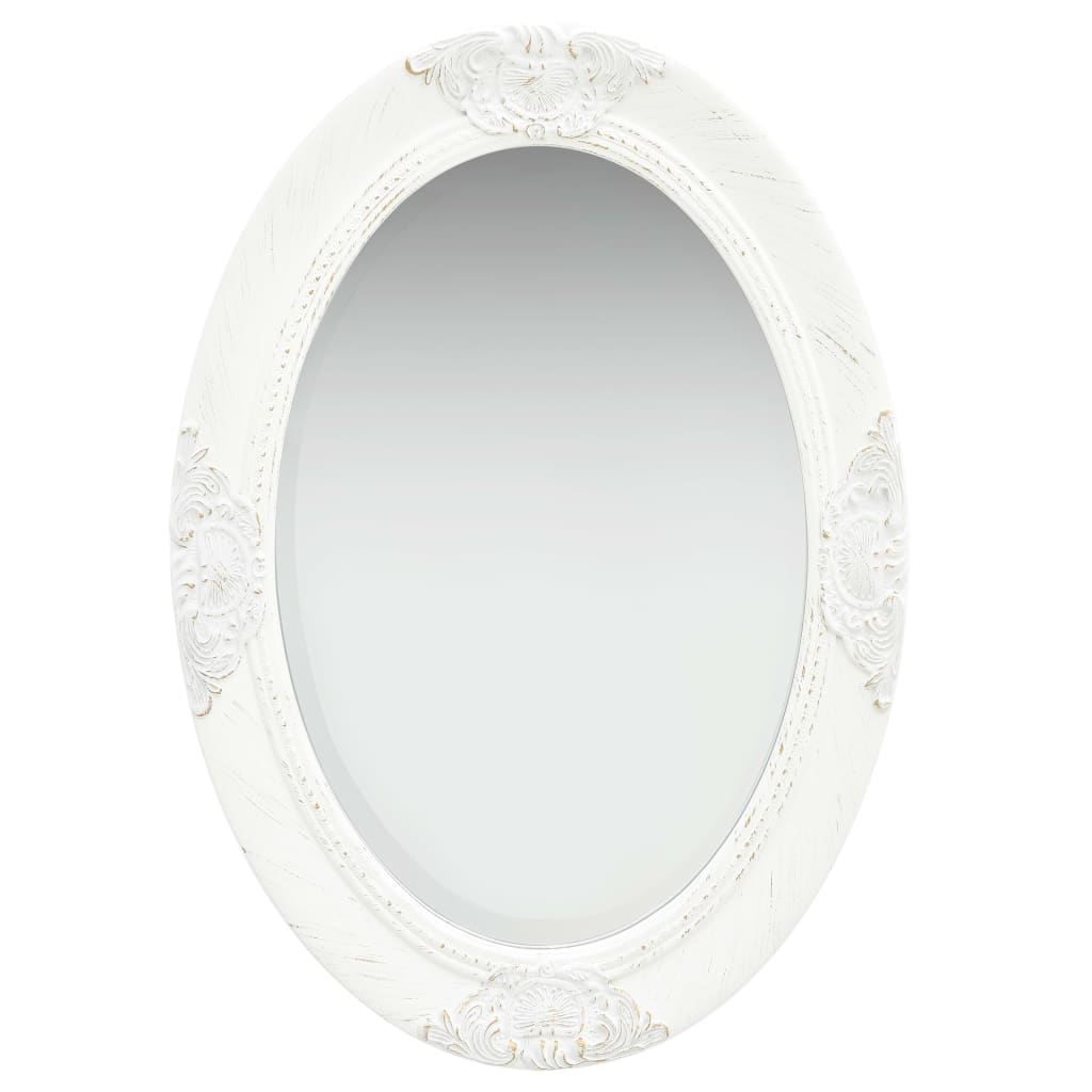 vidaXL Wall Mirror Baroque Style 19.7"x27.6" White