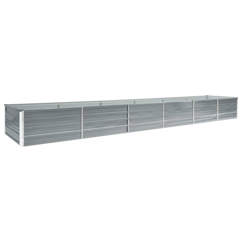 vidaXL Garden Raised Bed Galvanized Steel 189"x31.5"x17.7" Gray