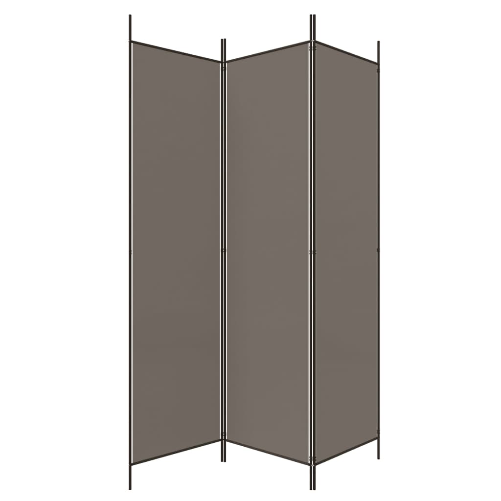 vidaXL 3-Panel Room Divider Anthracite 59.1"x86.6" Fabric