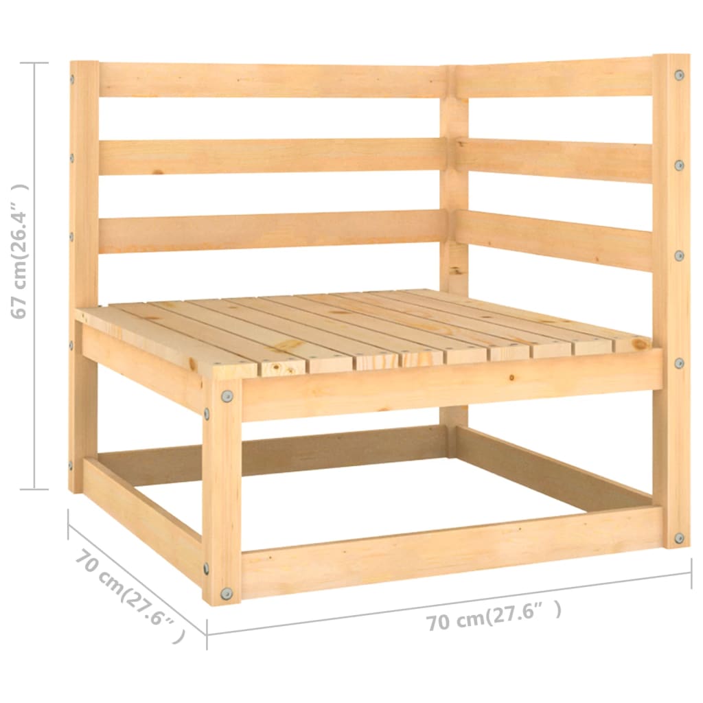 vidaXL 8 Piece Patio Lounge Set with Cushions Solid Wood Pine