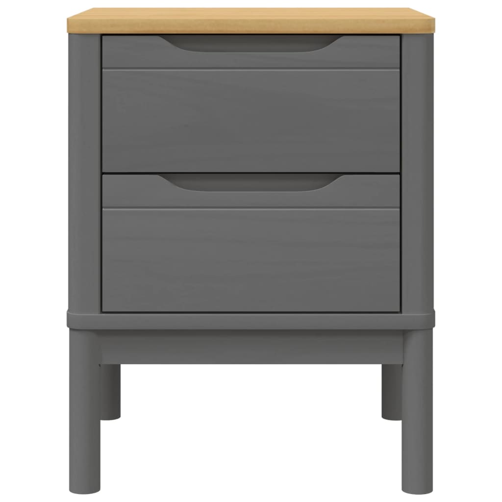 vidaXL Bedside Cabinet FLORO Gray 17.7"x15.4"x22.4" Solid Wood Pine