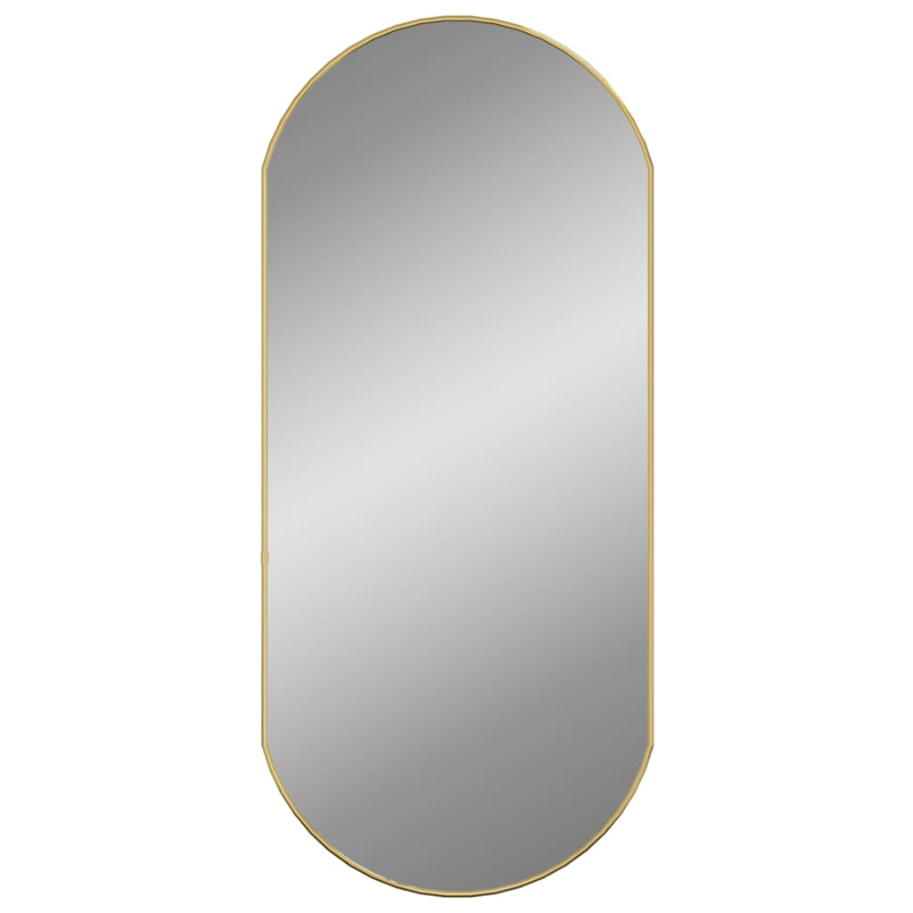 vidaXL Wall Mirror Gold 35.4"x15.7" Oval